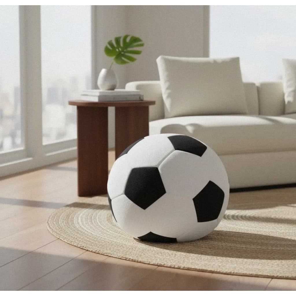 Puff Cheio Redondo Bola Futebol 60 Cm Infantil Temática Pronto para Uso