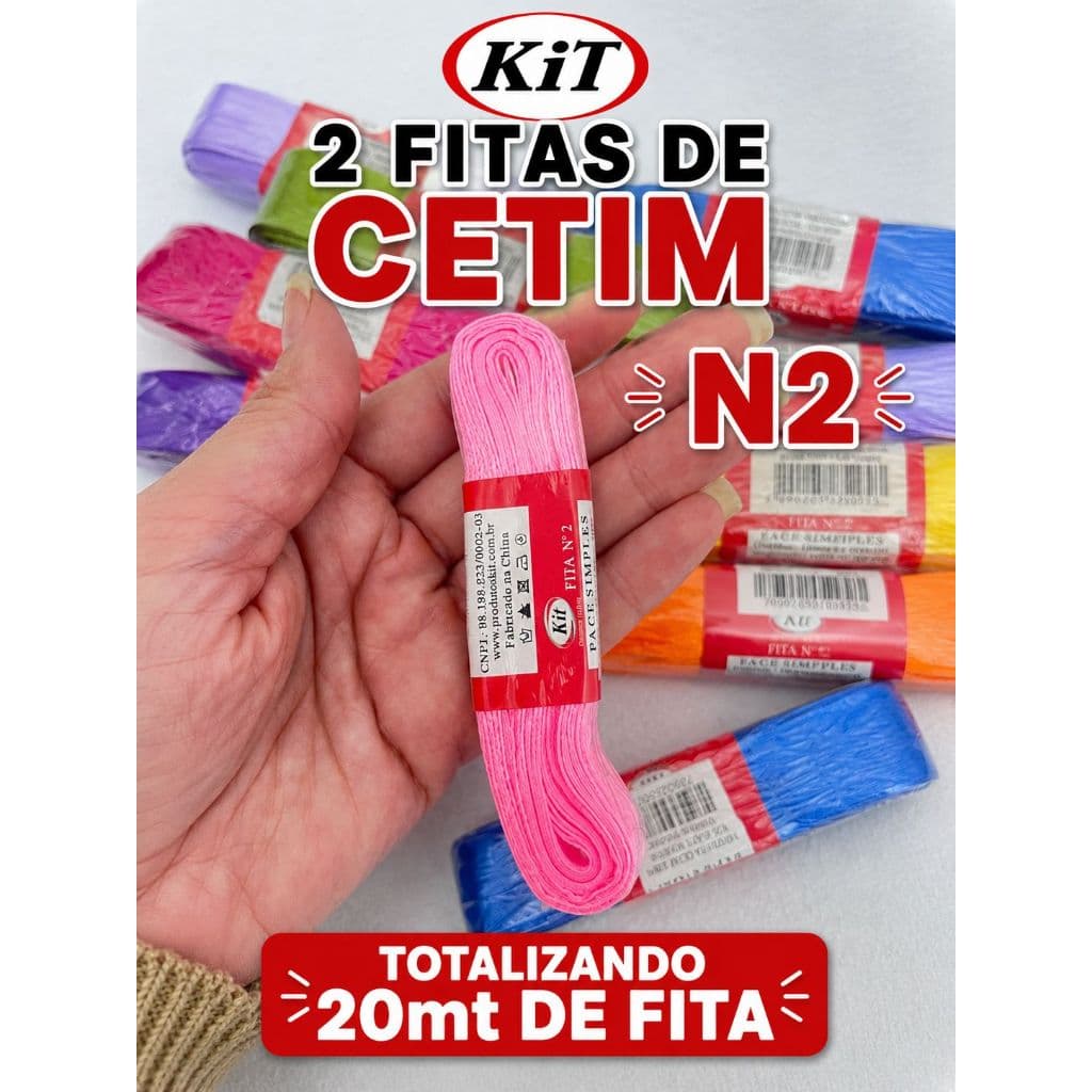 20 Metros Fita de Cetim Nº2 10mm- Kit com 2 Peças (10 Metros cada Peça)- Atenção leia a descrição