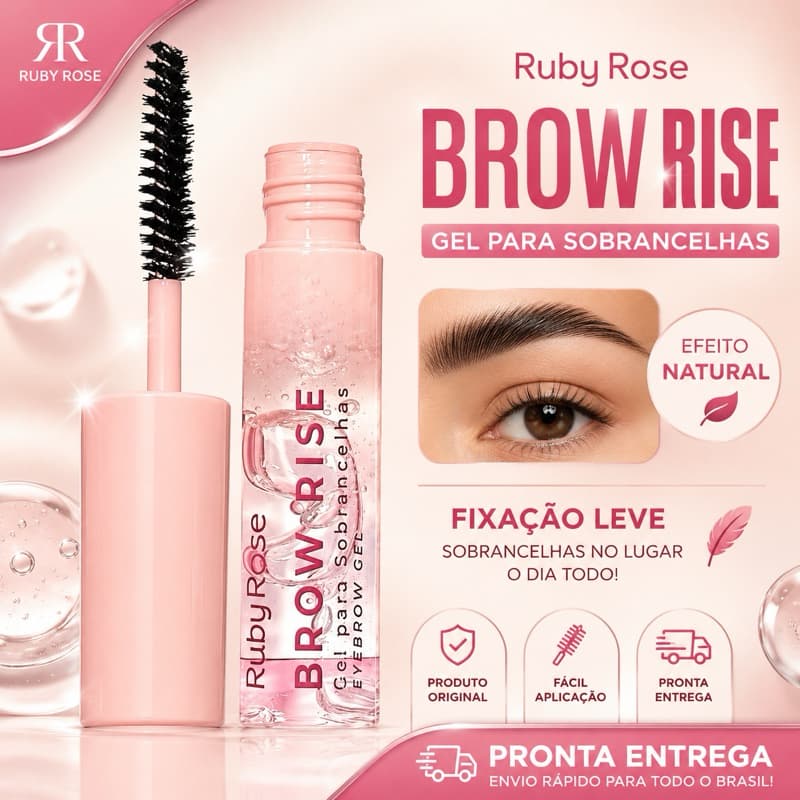 Gel Incolor Fixador Para Sobrancelhas Ruby Rose Brow Rise Efeito Lamination