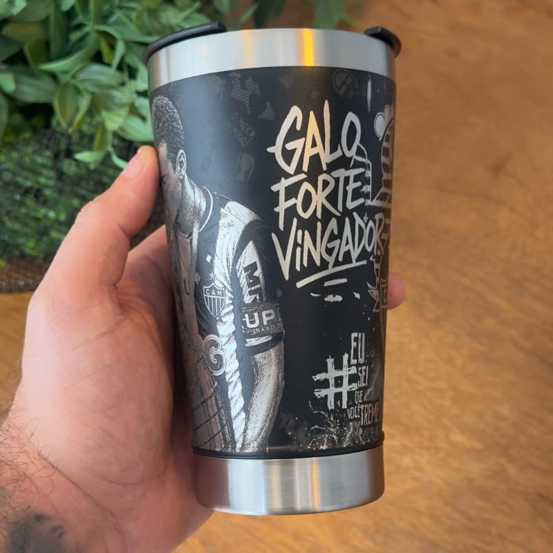 Copo Térmico Personalizado | 473ml | Gravação a Laser 360 Grau, estilo Galo Doido