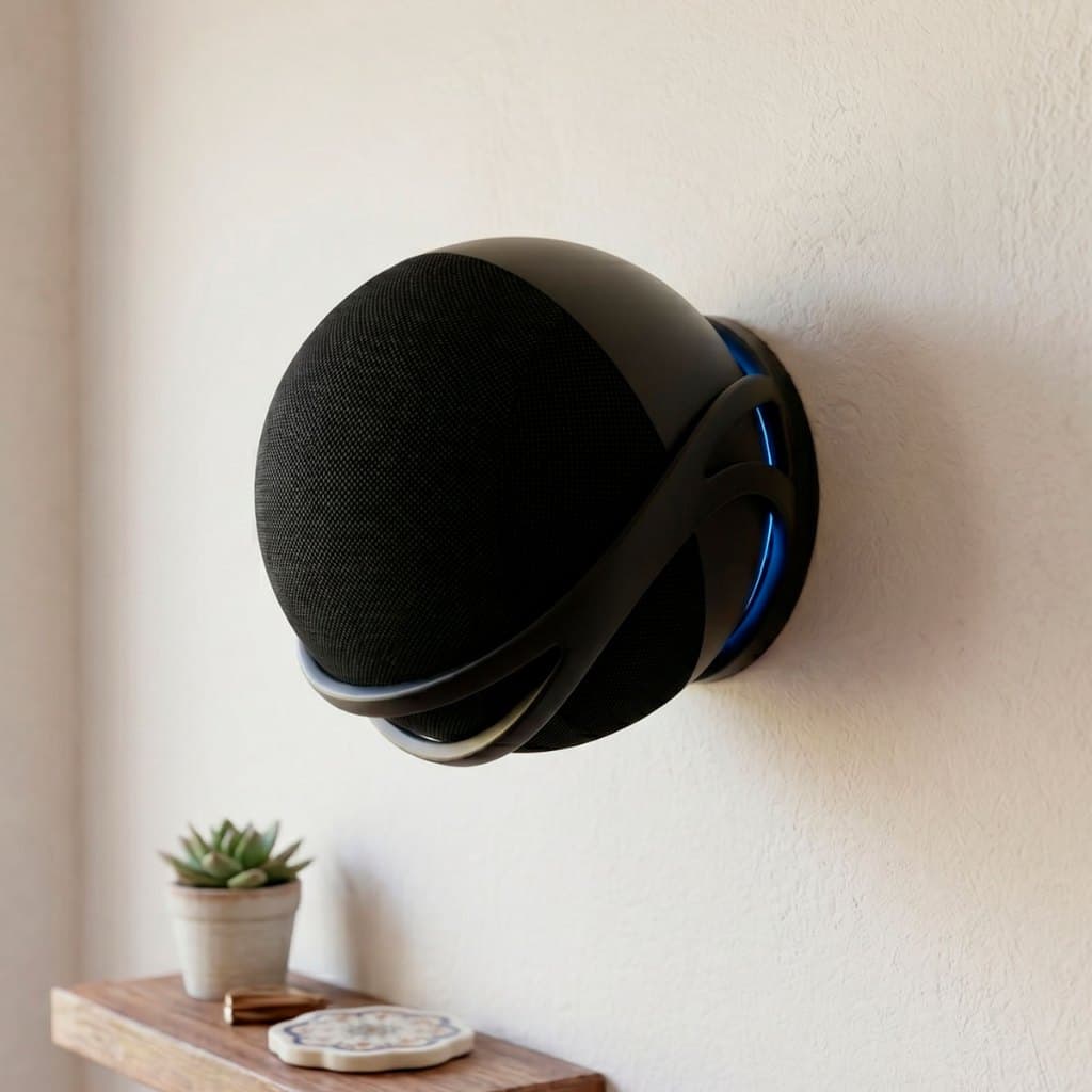 Suporte de Parede Amazon Alexa Echo Dot Redonda 4 5 Geração Decoração Apoio Base Preto Fixação