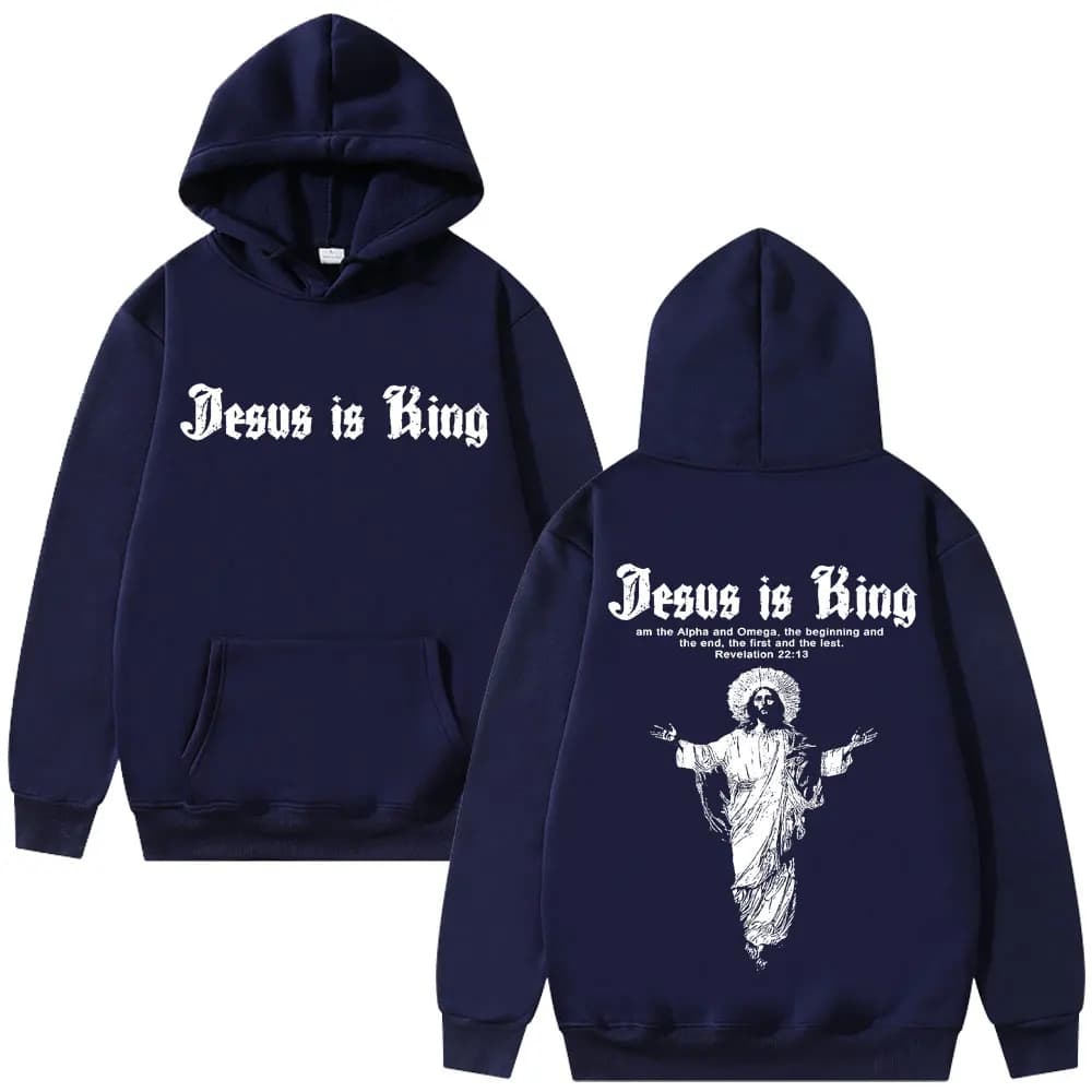 Moletom Blusa De Frio Flanelado Inverno Jesus Is King Cristao Rei Confortavel Unissex