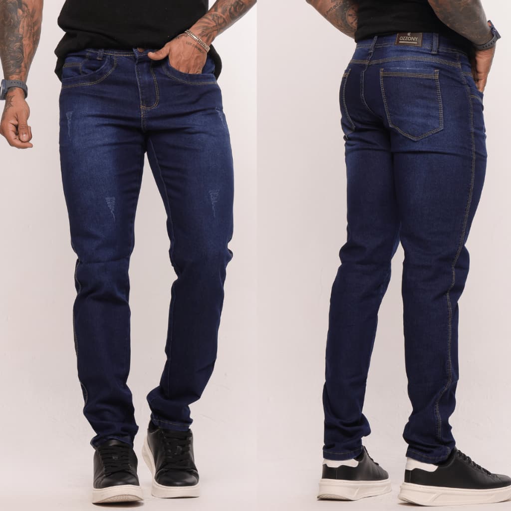 Calça Jeans Tradicional Masculina ALGODÃO Elastano Com Streche