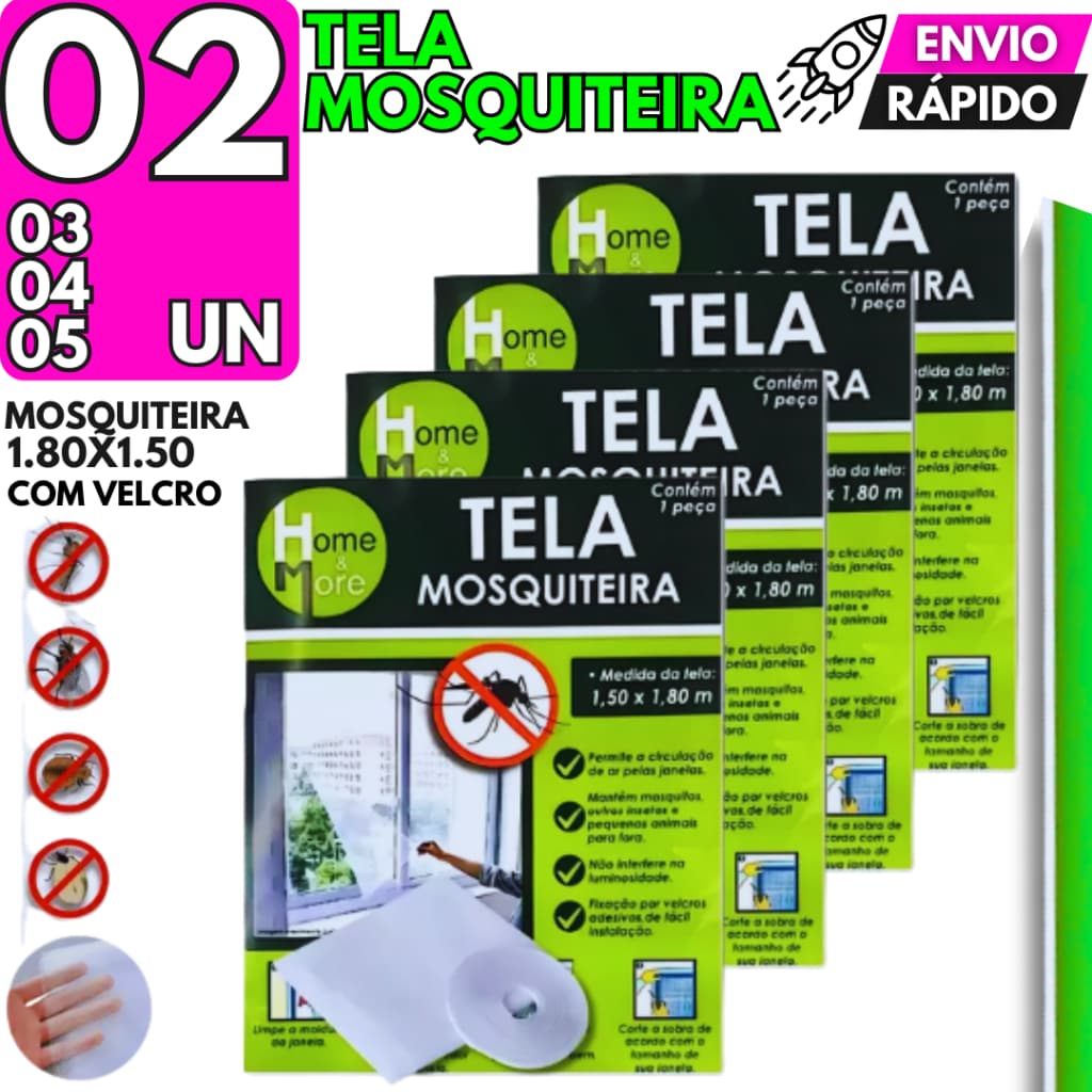 05/04/03/02 Tela Mosquiteiro Ajustável 1.80x1.50 Janela Rede Proteção Insetos Mosquito Dengue
