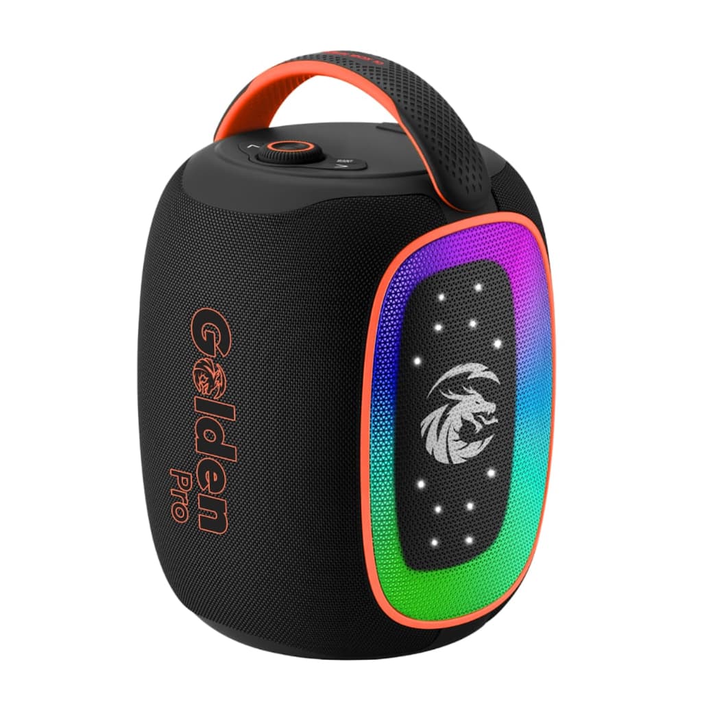CAIXA DE SOM GOLDEN PRO 200W - POWER BOX 10 IPX5 PROVA D'ÁGUA / LUZES RGB