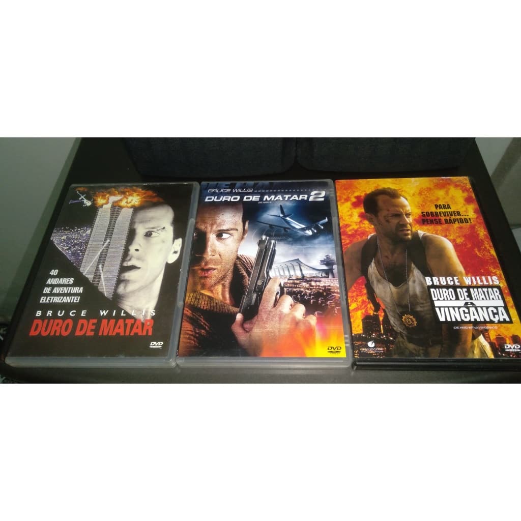 3 Filmes DVD Trilogia Duro De Matar Dublagem Clássica Mono 2.0 TV