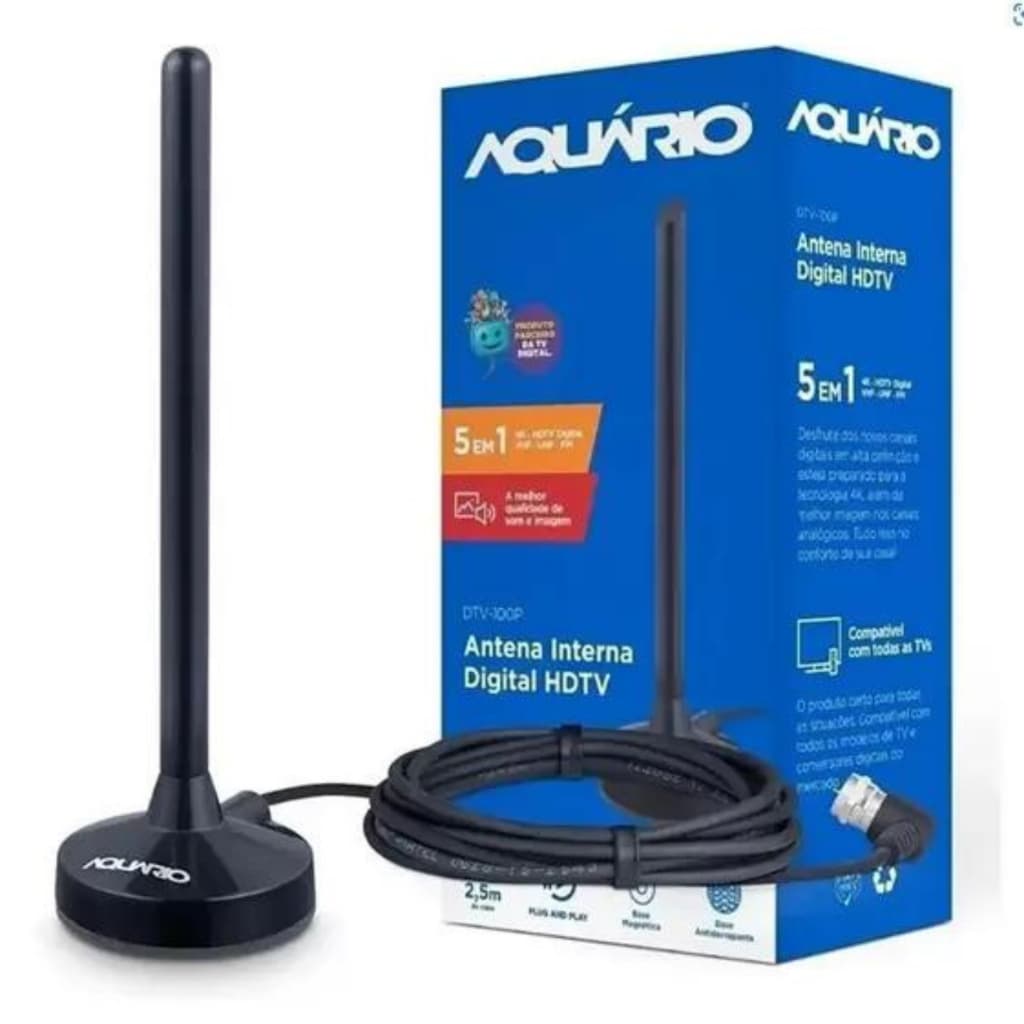 Antena Digital Interna 5 Em 1 Para Tv Base Magnética - DTV 100P
