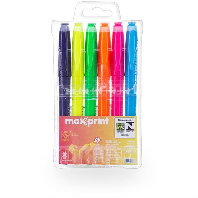 Caneta Marca Texto Lumis com 6 Cores - Maxprint