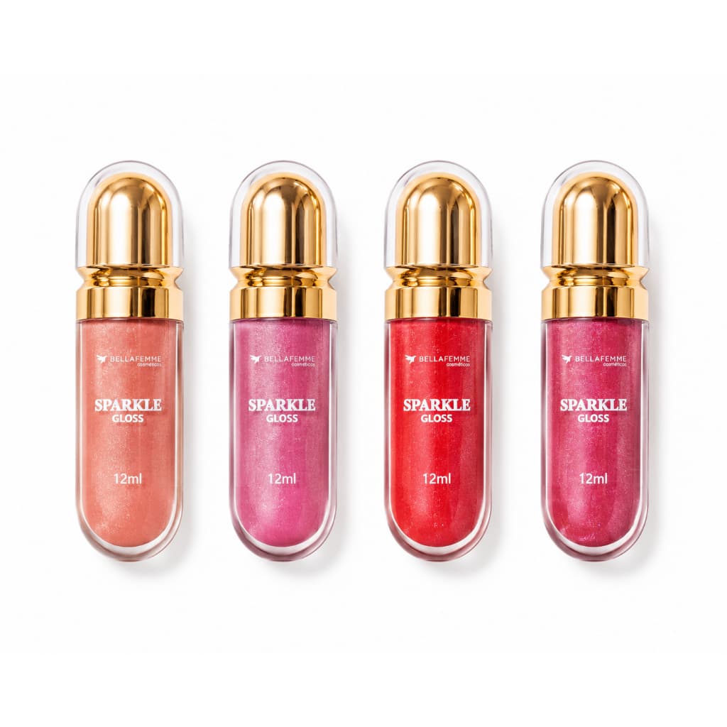 Gloss Sparkle Bellafemme Com Brilho 6 Tonalidades - Cores do 01 ao 06