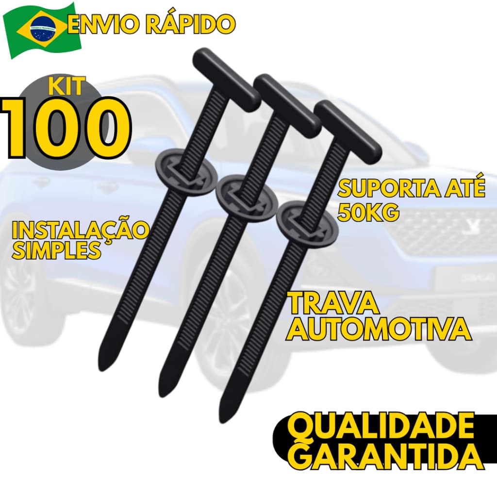 Kits 100 ou 50 un - Fita Hellermann Abraçadeira Plástica Para-choque E Som Automotivo