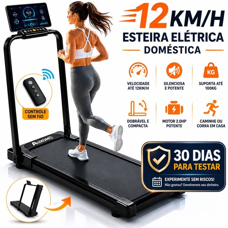 4.0HP Household Electric Treadmill Foldable Silent Bluetooth 6km/h Supports 150kg, Exercise for Home