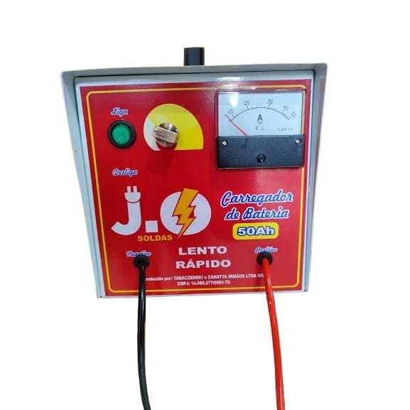 Carregador de bateria 50A/12v bivolt com auxiliar de partida