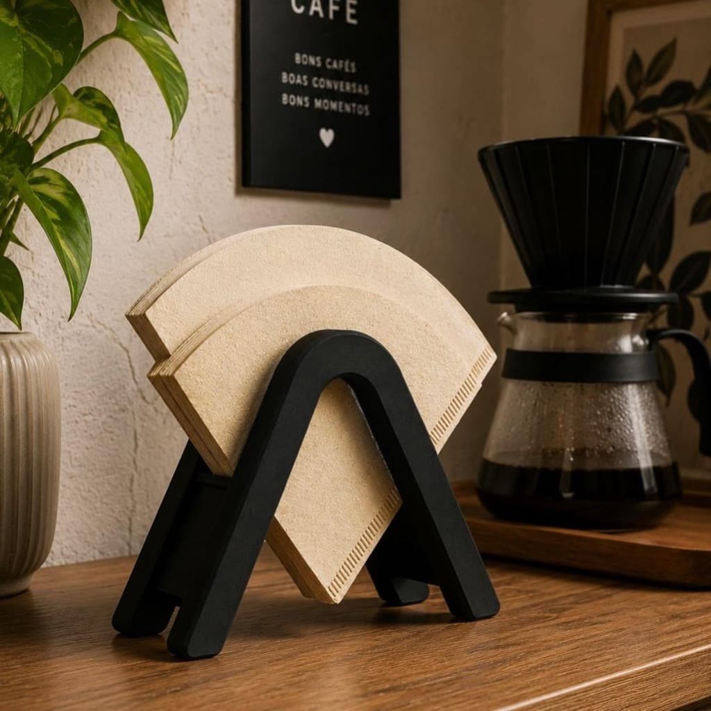 Suporte Porta Filtro de Café | Coador de Papel | Organizador Moderno Para Filtros 102 103 V60