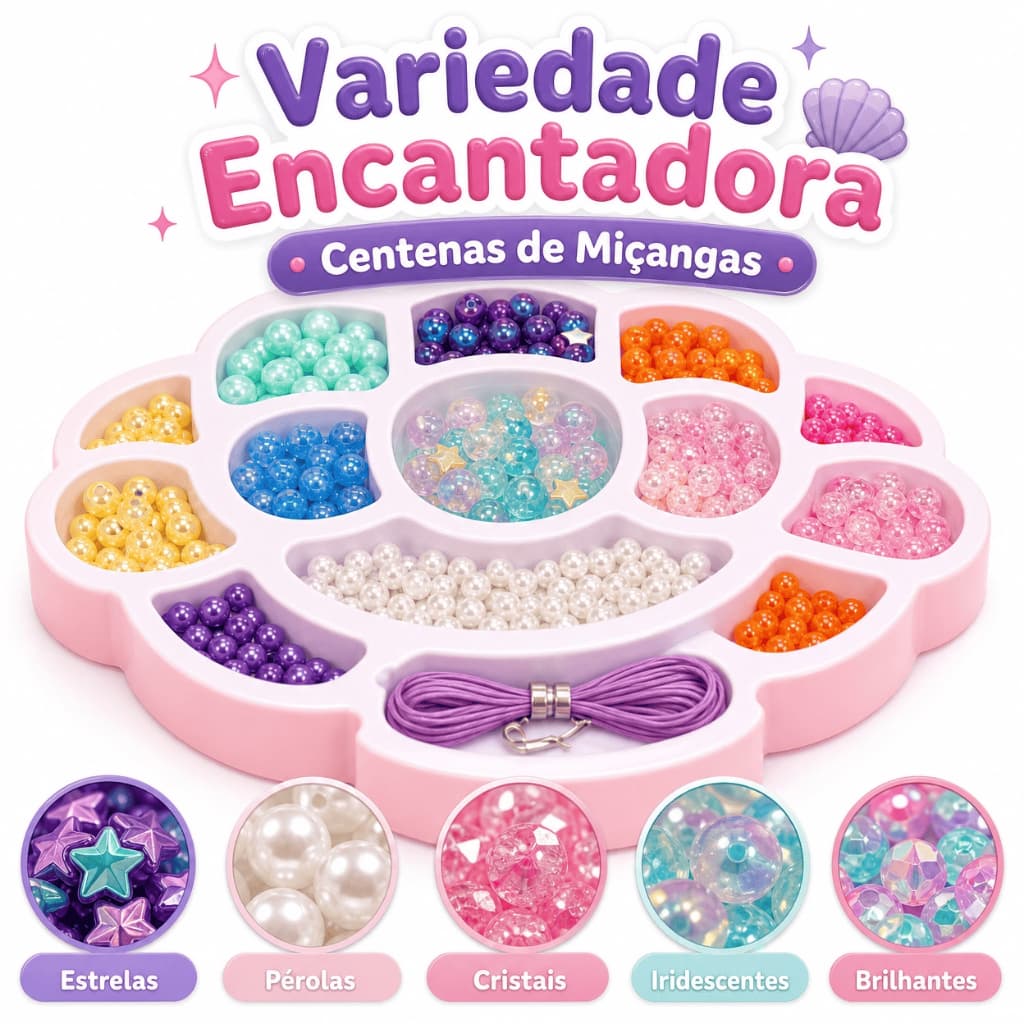 Miçangas com Sereia Infantil ou golfinho infantil ou caixa sortida