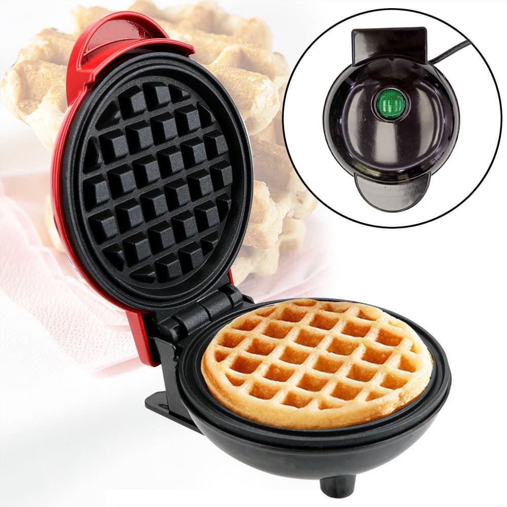 Mini máquina waffles 220v portátil eletrodomestico revestimentoantiaderente casa cozinha panificacäo