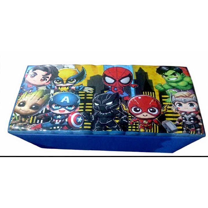 Baú infantil OS VINGADORES BABY puff baú guarda brinquedos 90 cm decorado puff organizador Pronta Entrega
