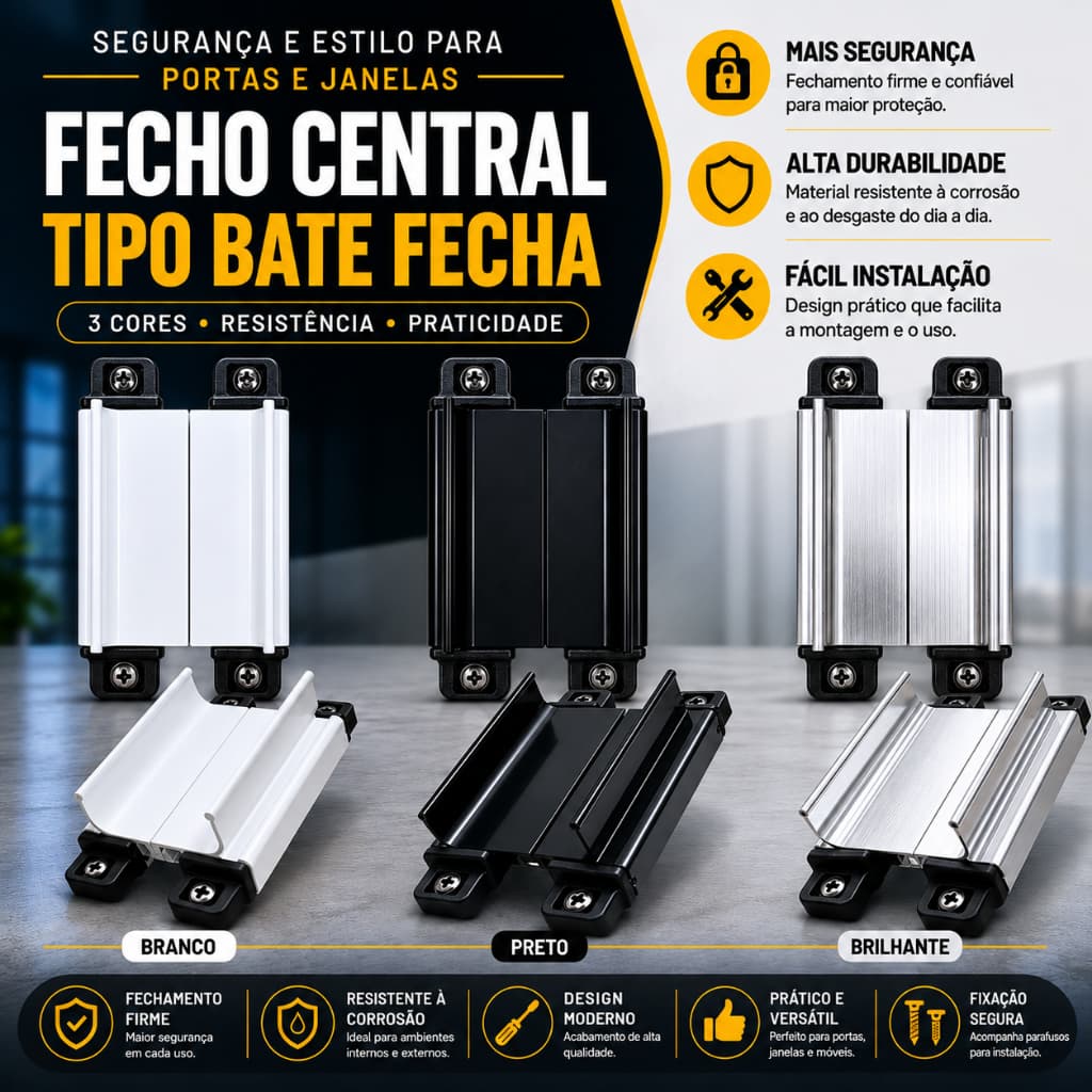 Fecho Trinco Brasília Centro Bate Fecha Janela Porta - 1 uni