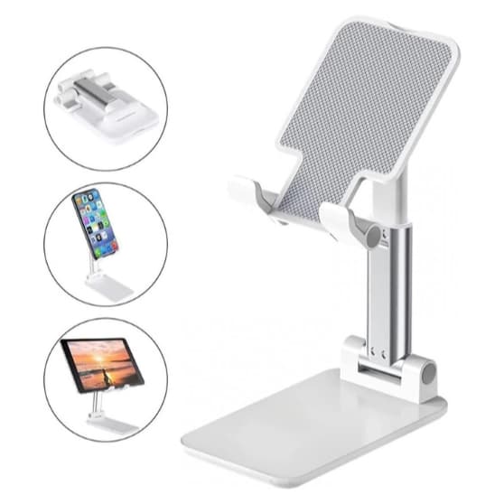 Suporte Para Celular Dobrável Portátil Ajustável Branco Apoio Mesa Tablet Casa Escritório Ajustável