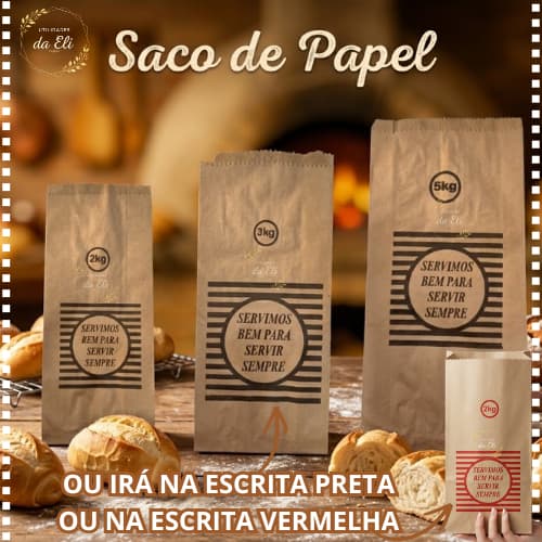 SACO DE PAPEL MIX IDEAL PARA PAO PASTEL SALGADOS 2KG,3KG E 5KG