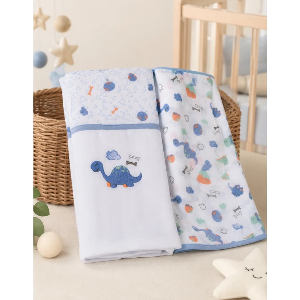 Toalha De Banho Infantil Bebê Kit 2 Peças Algodão Fralda