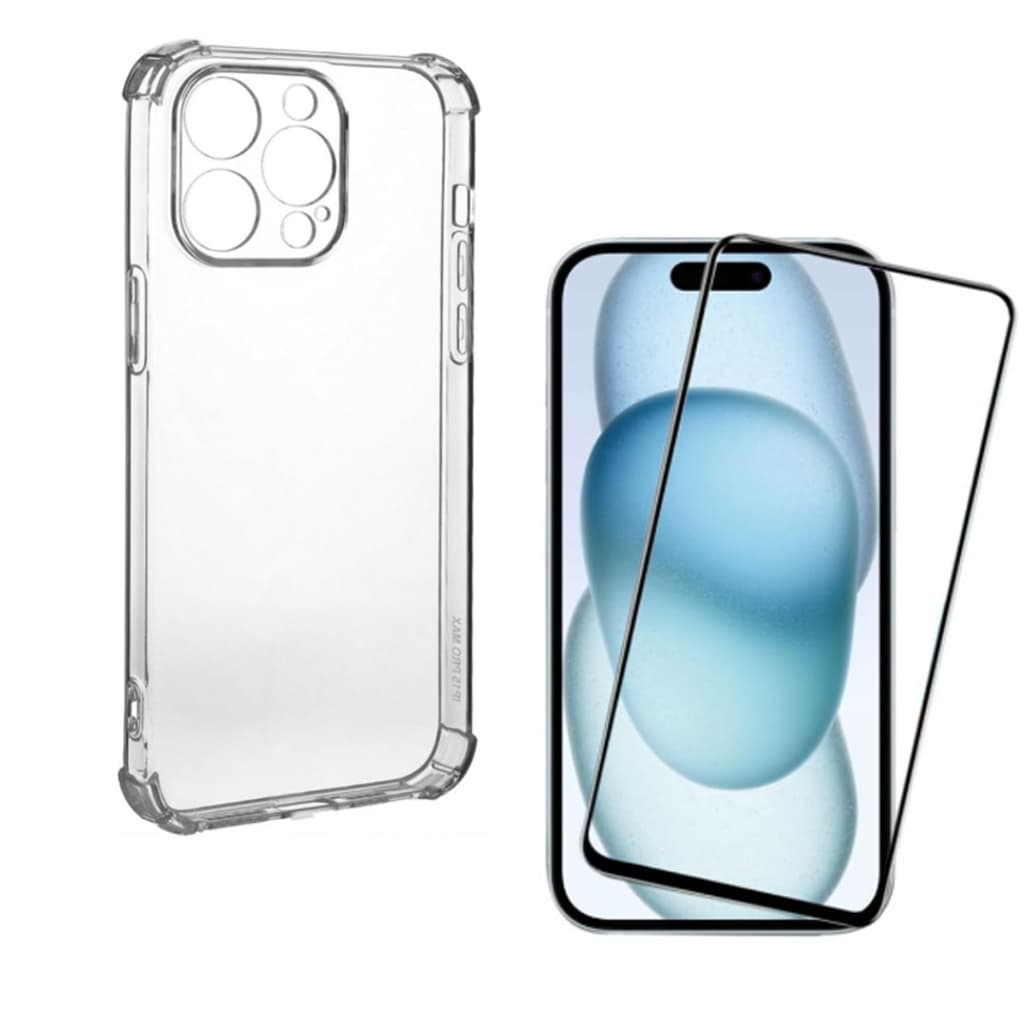 Kit Capa Antichoque + Película Anti Impacto iPhone 15 Pro