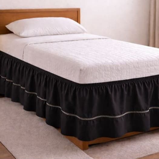 Saia Para Cama  Box Solteiro Com Ponto Palito E Elástico