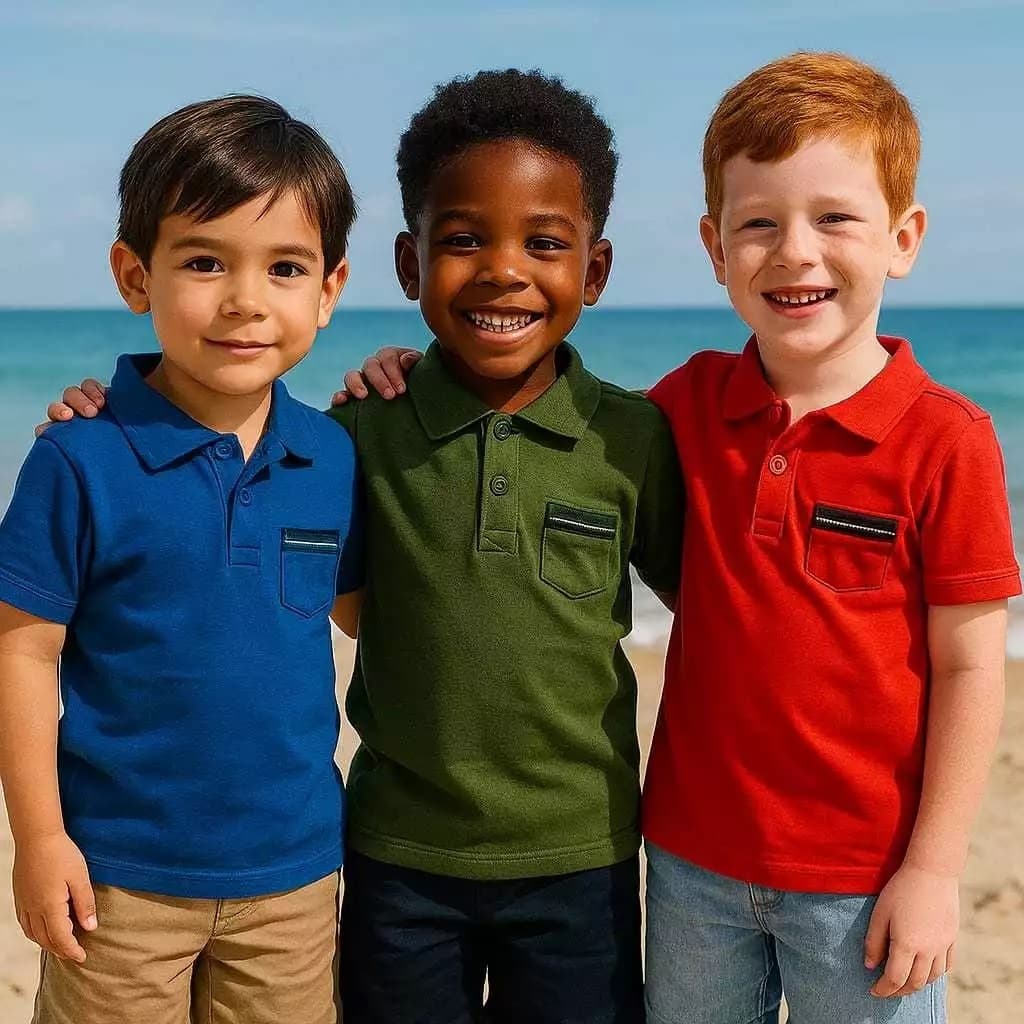 Camisa Polo Infantil Menino Blusa Algodão Social Festa Casamento Aniversário Confortável 2 a 8 Anos