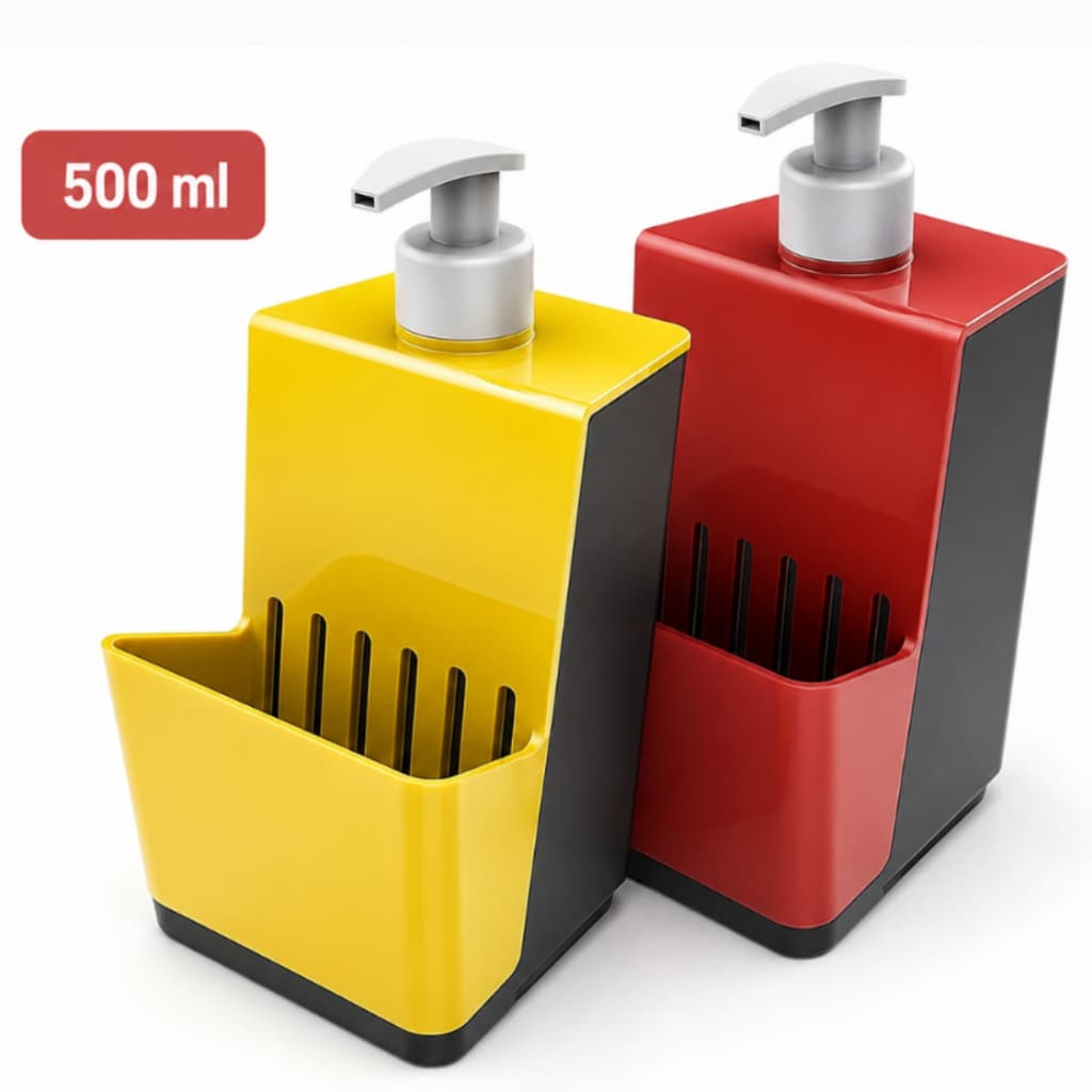 Porta Detergente e Esponja 2 em 1 Dispenser 500ml de Pia Compacto