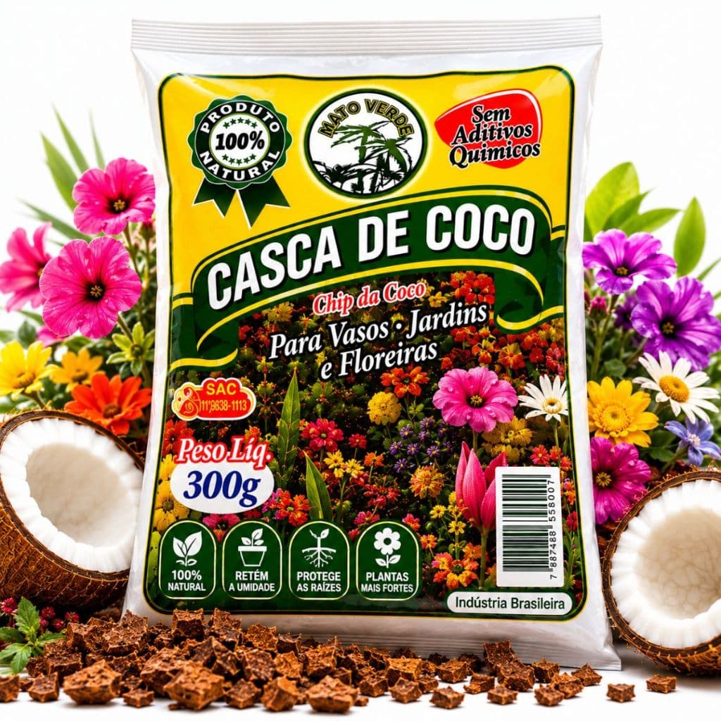 Casca de Coco - Mato Verde - 300g P/ Jardinagem Rosas Orquides Samambaias