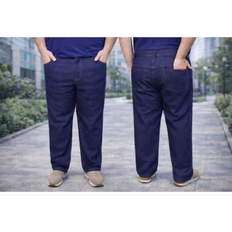 Calça jeans masculina Básica Plus size Tam 56 corte reto