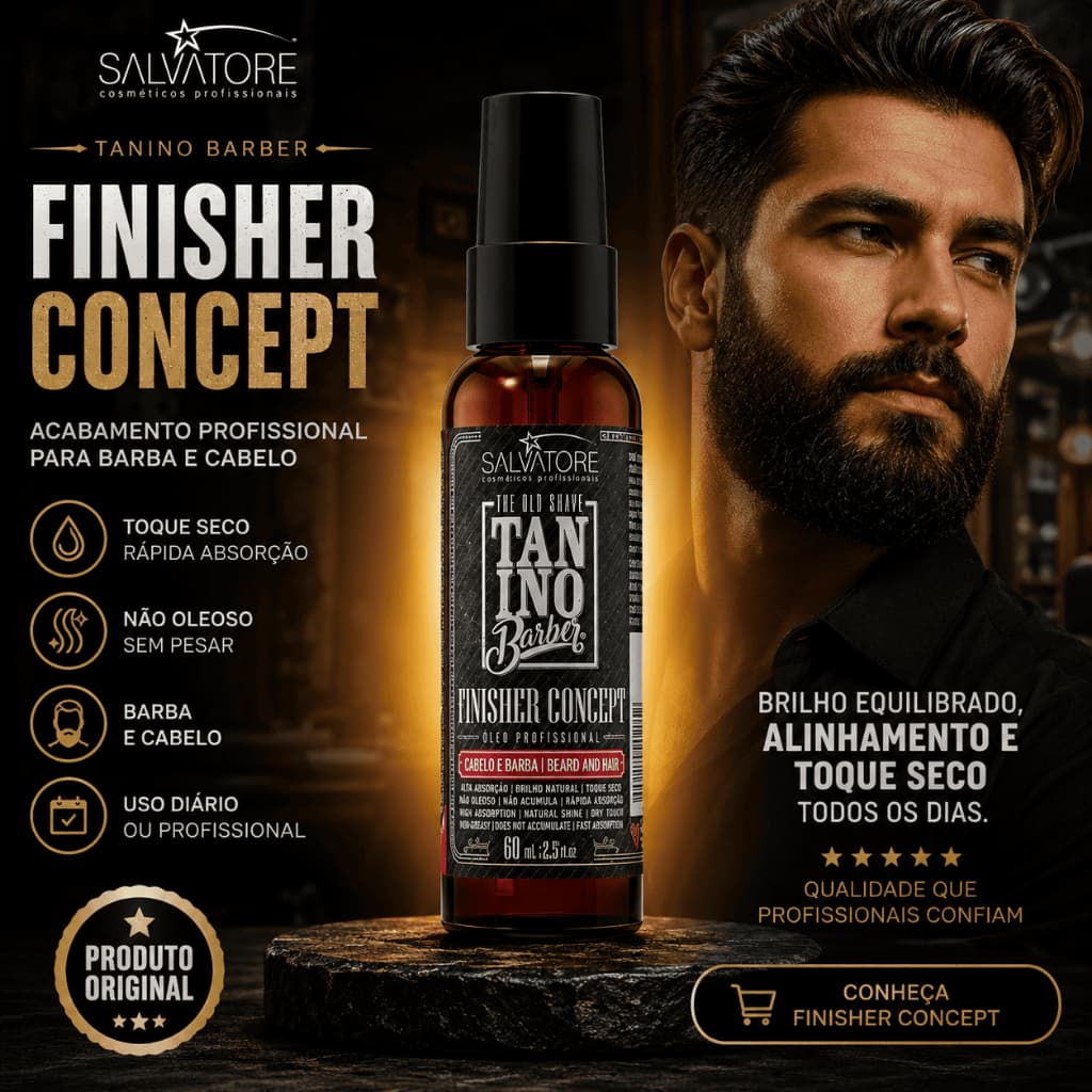 Óleo Finalizador Salvatore Cabelo e Barba 60ml  Anti Odor Não Oleoso Toque seco Profissional Tanino