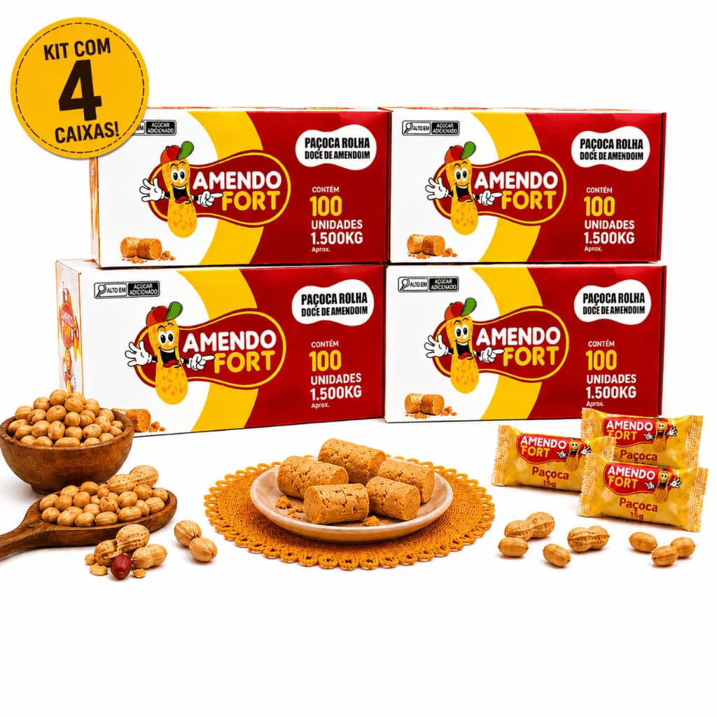 Paçoquinha, Paçoca Rolha Amendofort caixa com 100 unidades