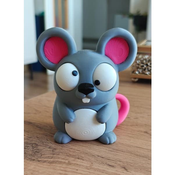 Rato Fofo Decorativo com Olhos Móveis