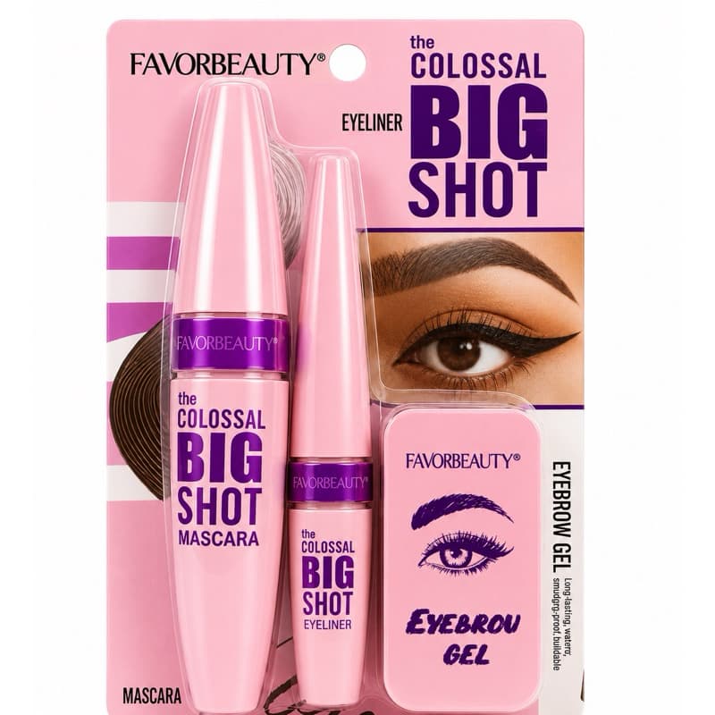 Kit FavorBeauty The Colossal Big Shot – Máscara + Delineador + Gel para Sobrancelhas