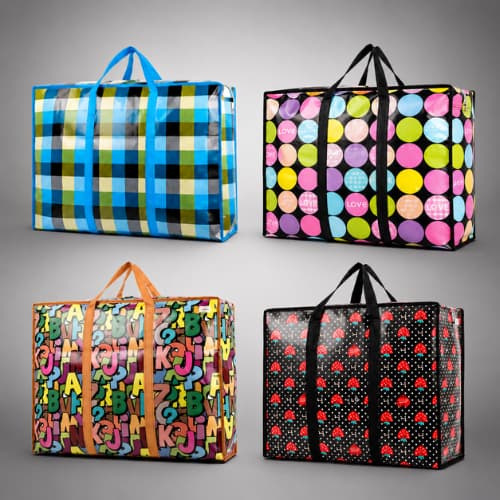 Bolsa Sacolão Gigante 60x45cm Com Zíper Multiuso Para Mudança Viagem E Organização