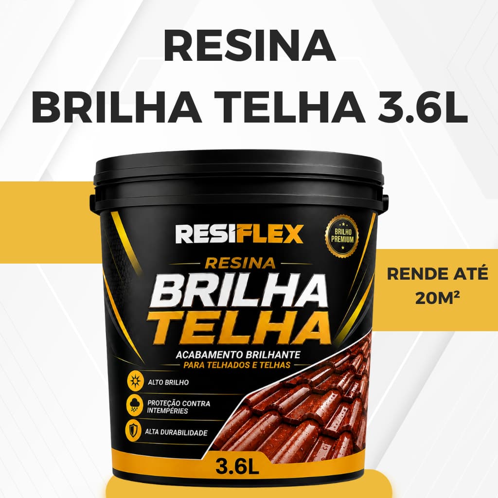 Tinta Brilha Telha Resiflex 3.6L - Renova E Protege Telhados