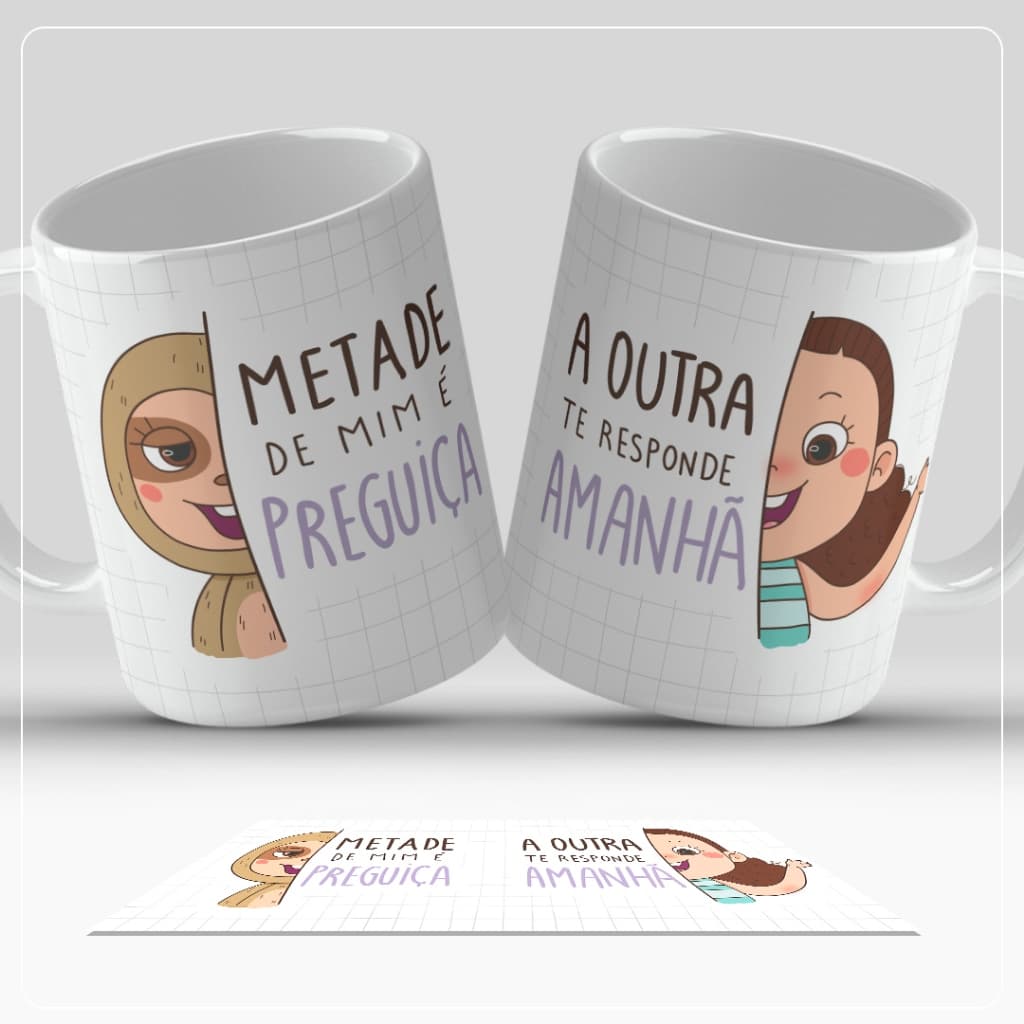 ☕ Caneca Porcelana 325ml com Frases Divertidas Engraçadas Presente Criativo Arrancam Sorrisos 😆