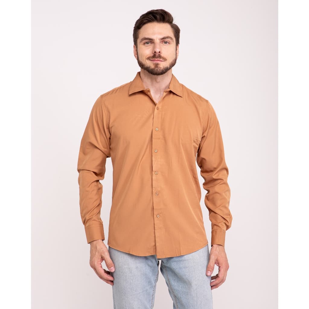 Camisa Social Masculina Lisa Casual Fábrica Da China Várias Cores