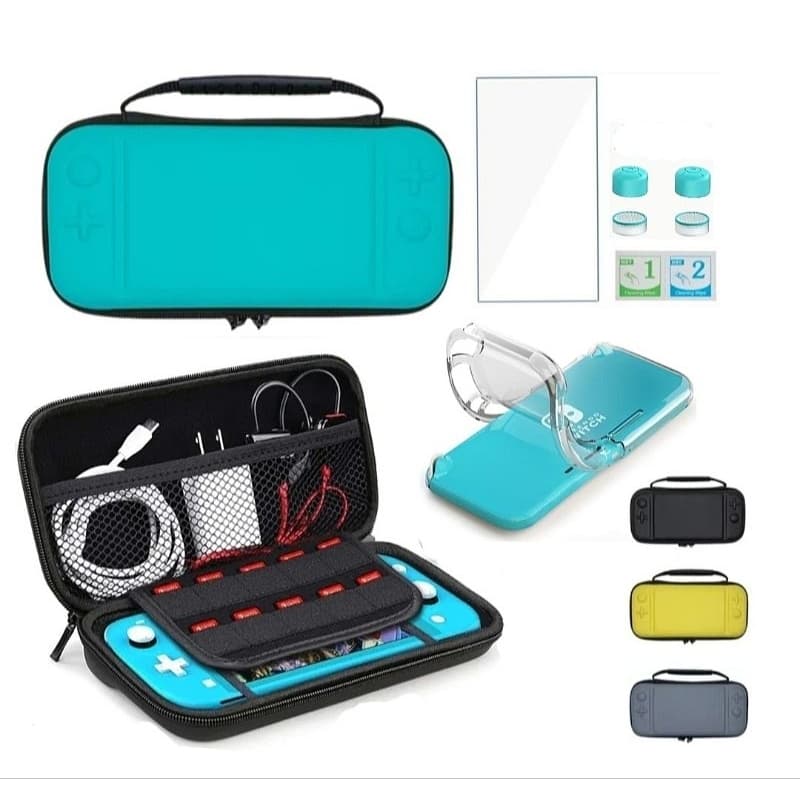 Capa Estojo, Bolsa protetora, Capa ,Película e Grips(NINTENDO SWITCH LITE), Slots para 10 jogos Produto alta qualidade.
