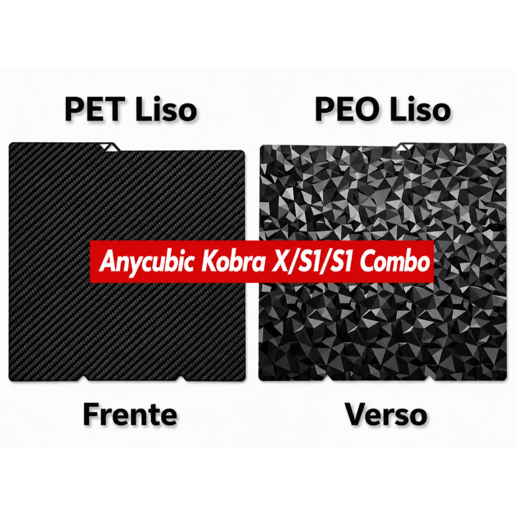 Placa de Impressão para Impressora 3D Anycubic Kobra X/S1/S1 Combo - Vários Modelos