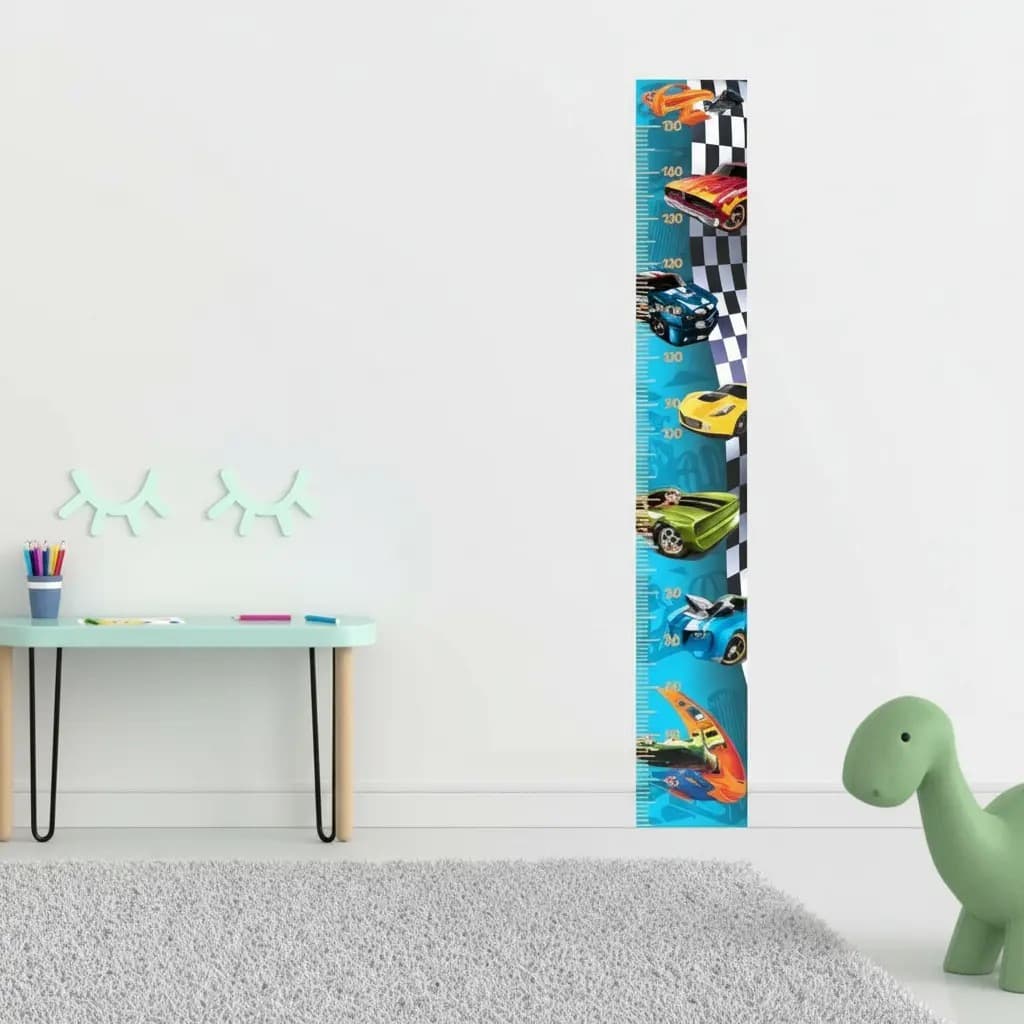 Adesivo de Parede Infantil Regua de Crescimento Carros Carrinhos 25x160cm Quarto Menino Corrida