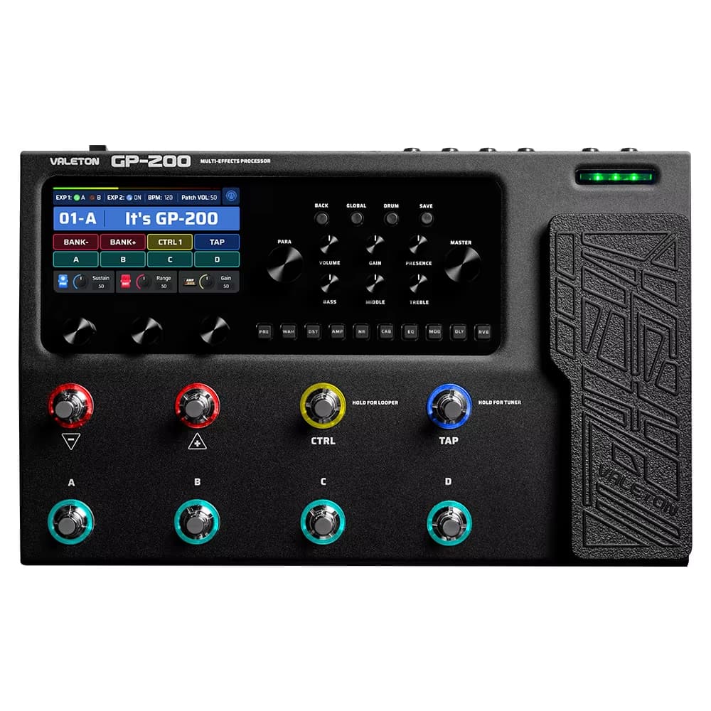 VALETON GP-200 Modelador de Amplificador de Guitarra e Baixo Simulação IR, Multi-Efeitos, Loop FX e Pedal de Expressão