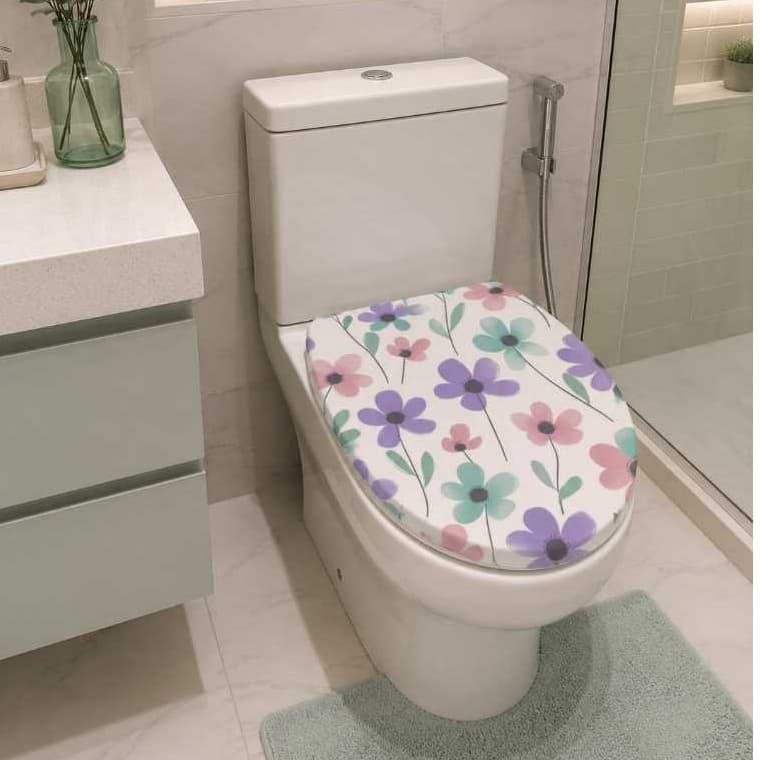 Assento Sanitário Almofadado Soft estampado Oval/Universal