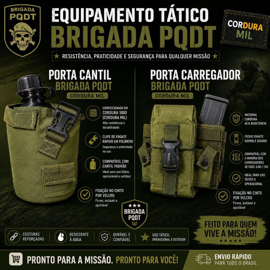 Kit Brigada Pqdt Porta carregador+ Porta Cantil