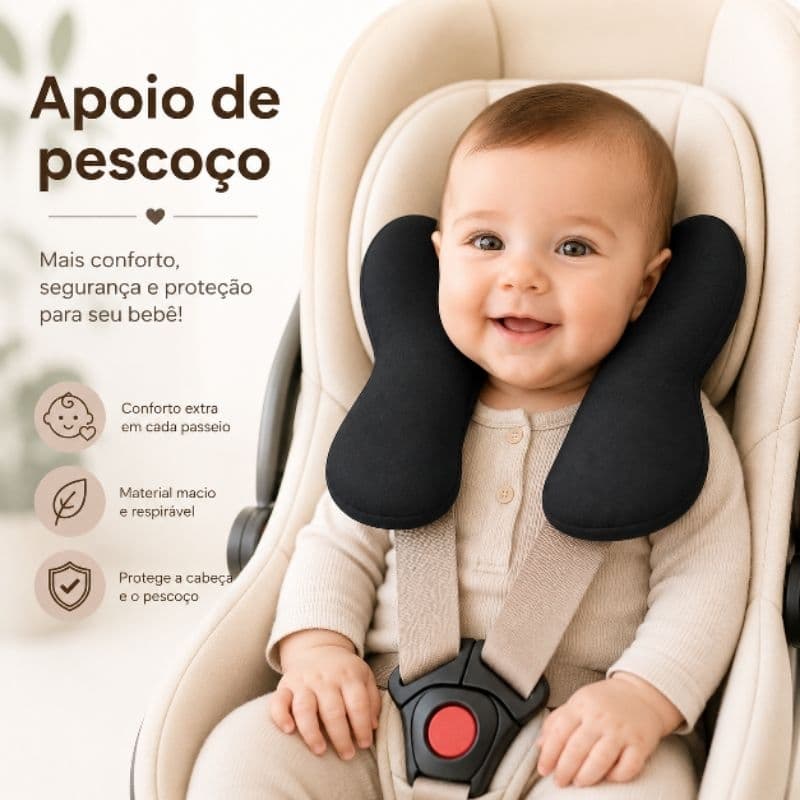 Almofada apoio de pescoço para bebê | fofinha e confortável para passeios | bebê conforto