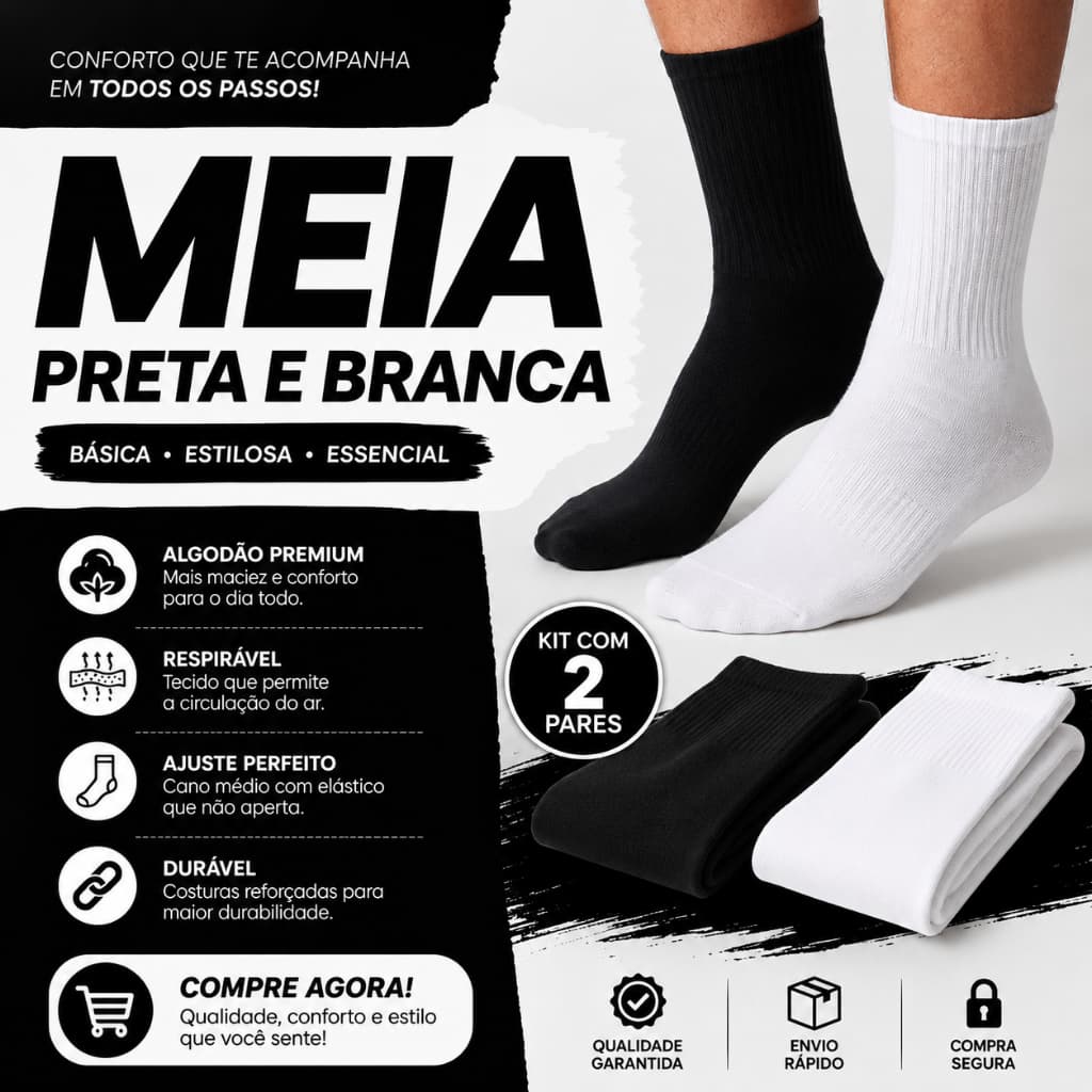 Kit 3, 6, 12 PARES DE MEIA