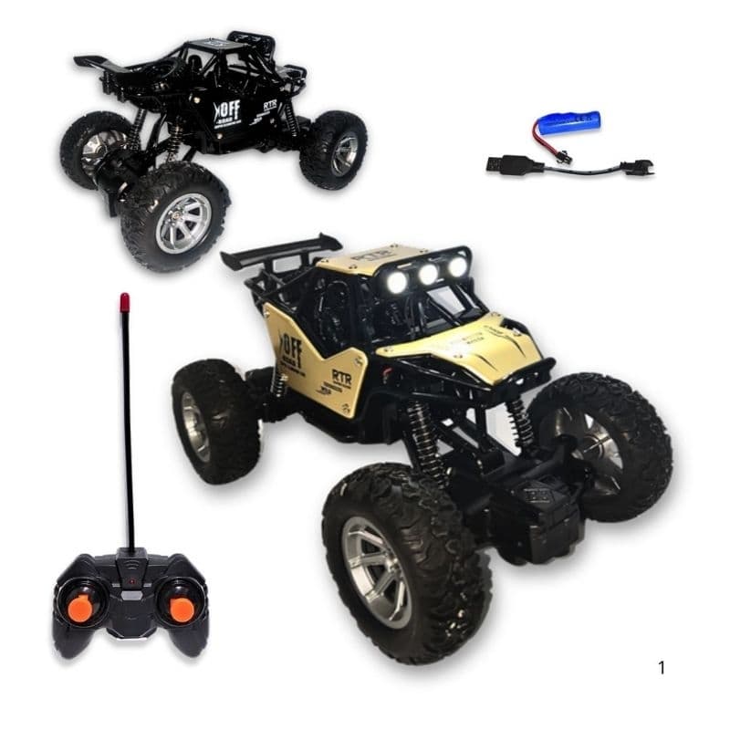 Carrinho Controle Remoto 4x4 Off Road Recarregável Com LED Suspensão Brinquedo Infantil RC