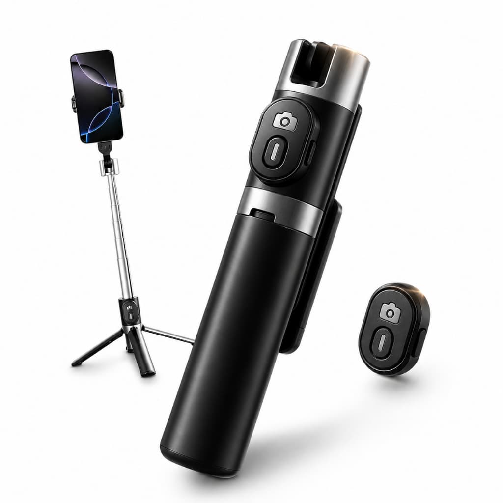 Bastão Pau de Selfie Suporte Tripé Retrátil USAMS Controle Bluetooth Live Shop Fotos e Vídeos Envio Imediato