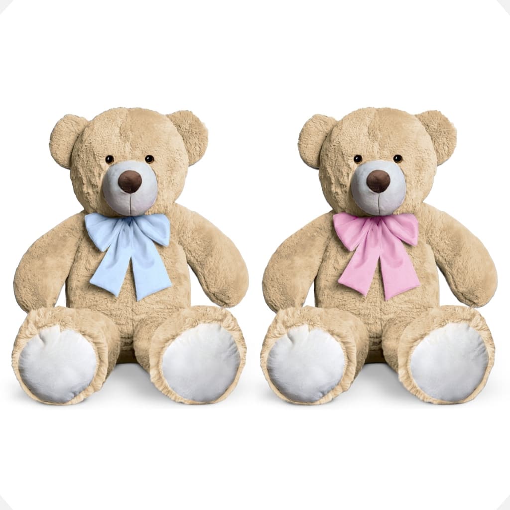 Kit 2 Unidades Ursos de Pelúcia para Chá Revelação Bebê Rosa e Azul Para Menino ou Menina Decoração