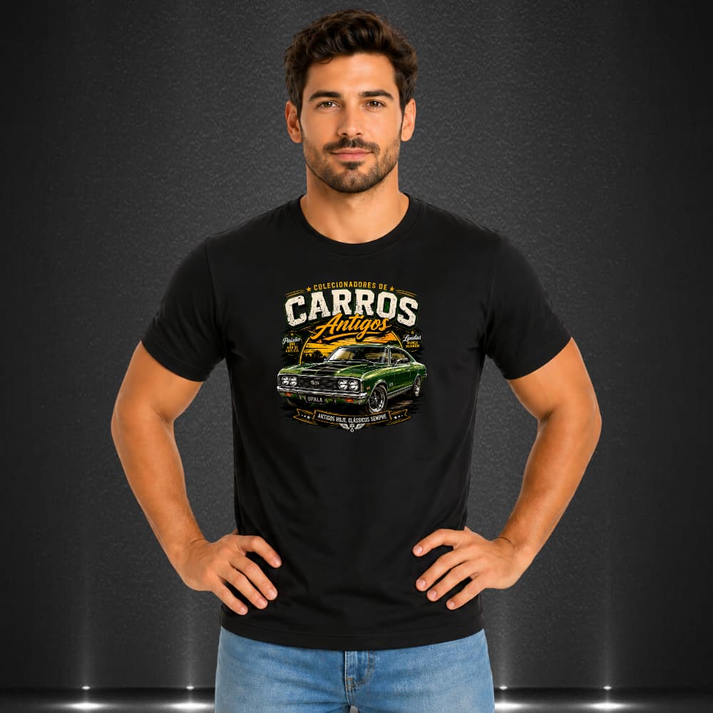 Camiseta Chevrolet Opala Carros Antigos Malha Algodão 30.1 Unissex